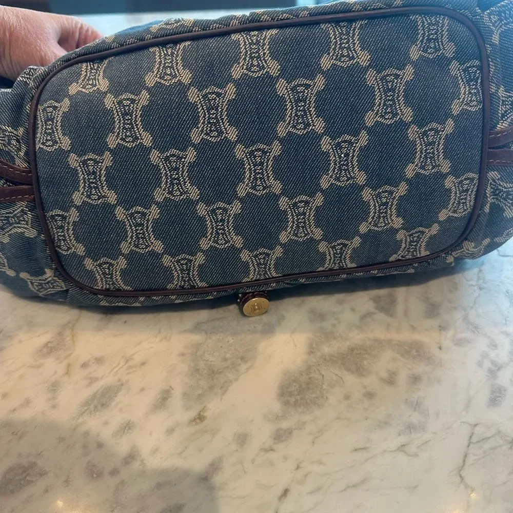 Celine Blue and Brown Monogram Tote
